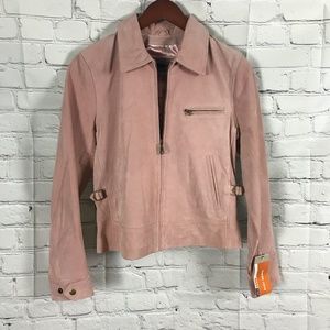 NWT Wilson's Leather PINK Fitted Suede Coat